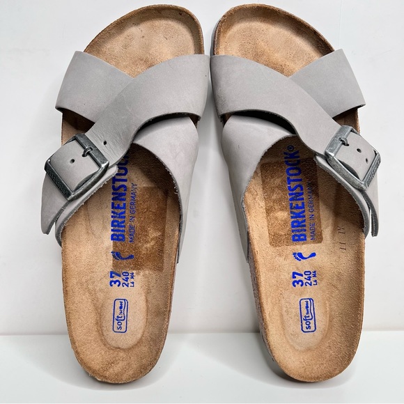 BIRKENSTOCK Siena Soft Footbed Nubuck Leather Dove Gray Size 37 EU 6 - 6.5 US - Picture 9 of 13